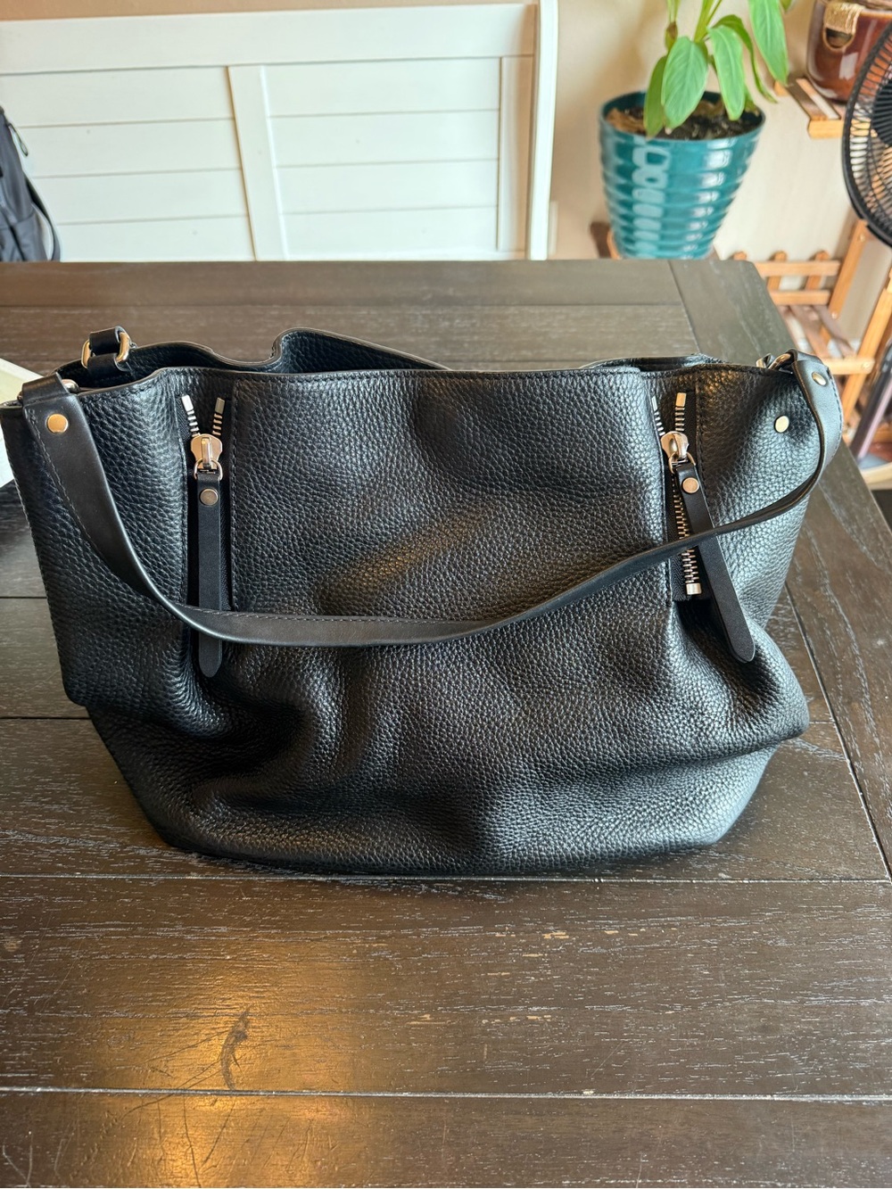 Burberry Black Pebbled Leather Shoulder Bag